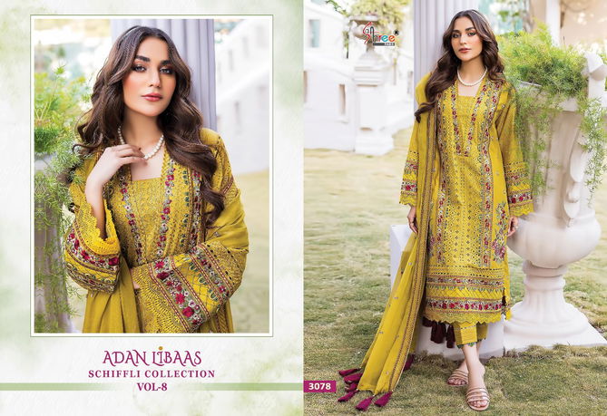 Adan Libaas Schiffl Collection Vol 8 By Shree Fabs Pakistani Suit Catalog